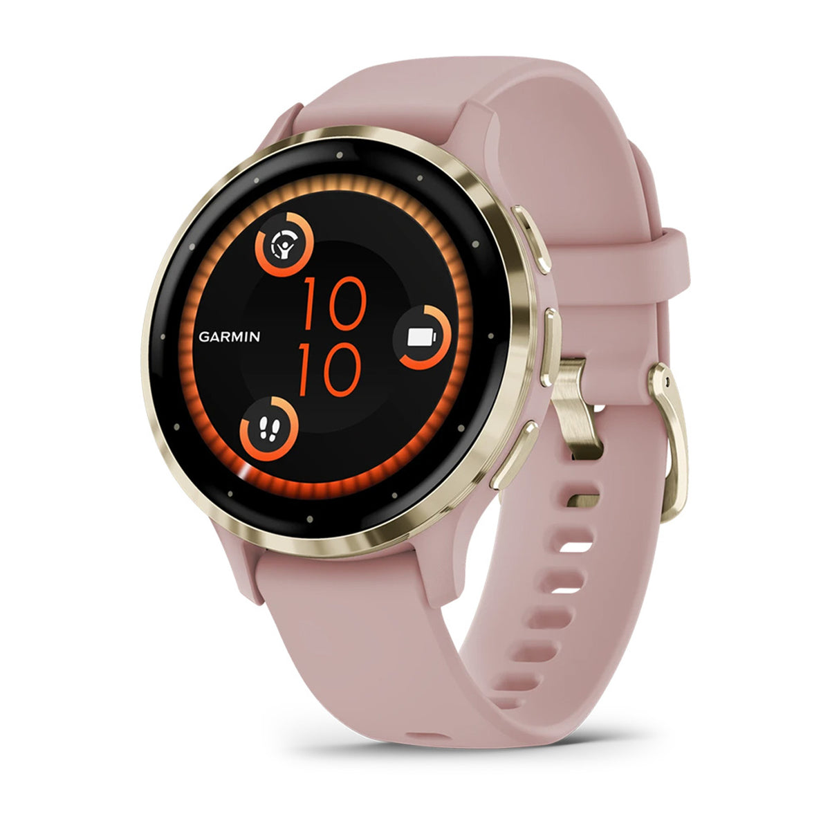 Garmin Venu 3S Soft Gold Stainless Steel Bezel with Dust Rose Case a Highly Tuned Athletes