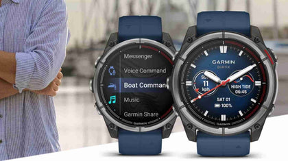 Garmin quatix 7 Series watches displayed at Highly Tuned Athletes – where maritime mastery meets athletic prowess.