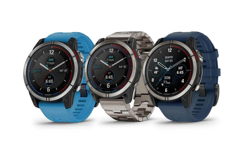 Garmin quatix 7 Series watches displayed at Highly Tuned Athletes – where maritime mastery meets athletic prowess.