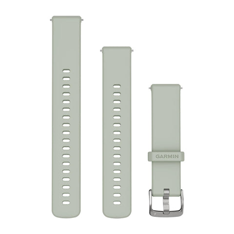 Garmin Quick Release 18mm - Sage grey w/silver Silicone Band