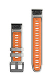 Garmin QuickFit 22 Gray/Ember Orange Silicone band