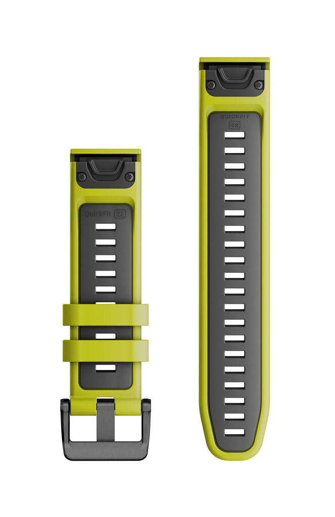 Garmin QuickFit 22 Electric Lime/Graphite Silicone band – Highly Tuned ...