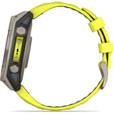 Garmin fenix 8 - 47mm Solar Sapphire Titanium with amp yellow/graphite silicone band
