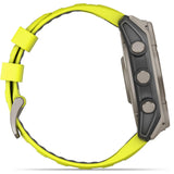 Garmin fenix 8 - 51mm Solar Sapphire Titanium with amp yellow/graphite silicone band