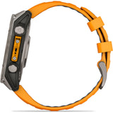 Garmin fenix 8 - 47mm AMOLED Sapphire Titanium with spark orange/graphite silicone band