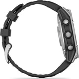 Garmin fenix E – 47 mm AMOLED Stainless steel with black silicone band