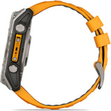 Garmin fenix 8 - 51mm AMOLED Sapphire Titanium with spark orange/graphite silicone band