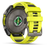 Garmin fenix 8 - 51mm Solar Sapphire Titanium with amp yellow/graphite silicone band