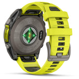 Garmin fenix 8 - 47mm Solar Sapphire Titanium with amp yellow/graphite silicone band
