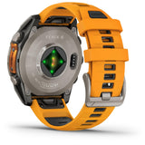Garmin fenix 8 - 47mm AMOLED Sapphire Titanium with spark orange/graphite silicone band