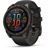 Garmin fenix 8 - 47mm AMOLED Sapphire Carbon gray DLC titanium with black/pebble gray silicone band