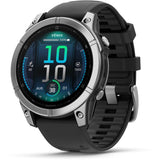 Garmin fenix E – 47 mm AMOLED Stainless steel with black silicone band