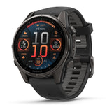 Garmin fenix 8 - 43mm AMOLED Sapphire Carbon gray DLC titanium with black/pebble gray silicone band