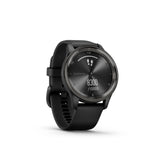 Garmin vivomove Trend - Slate Stainless Steel Bezel with Black Case and Silicone Band