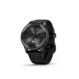 Garmin vivomove Trend - Slate Stainless Steel Bezel with Black Case and Silicone Band