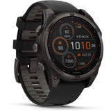 Garmin fenix 8 - 47mm Solar Sapphire Carbon gray DLC titanium with black/pebble gray silicone band