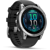 Garmin fenix E – 47 mm AMOLED Stainless steel with black silicone band