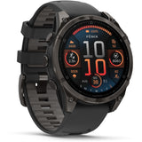 Garmin fenix 8 - 47mm AMOLED Sapphire Carbon gray DLC titanium with black/pebble gray silicone band
