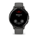 Garmin Venu 3S - Slate Stainless Steel Bezel with Pebble Grey Case and Silicone Band