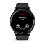 Garmin Venu 3 - Slate Stainless Steel Bezel with Black Case and Silicone Band