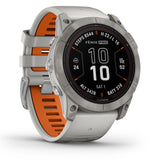Garmin fenix 7X Pro Sapphire Solar - Titanium - Gray/Orange band
