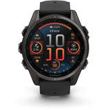 Garmin fenix 8 - 43mm AMOLED Sapphire Carbon gray DLC titanium with black/pebble gray silicone band