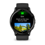 Garmin Venu 3 - Slate Stainless Steel Bezel with Black Case and Silicone Band