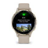 Garmin Venu 3S - Soft Gold Stainless Steel Bezel with French Grey Case and Silicone Band