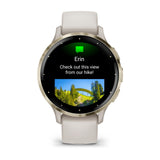 Garmin Venu 3S - Soft Gold Stainless Steel Bezel with Ivory Case and Silicone Band