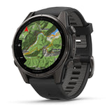 Garmin fenix 8 - 43mm AMOLED Sapphire Carbon gray DLC titanium with black/pebble gray silicone band