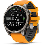 Garmin fenix 8 - 47mm AMOLED Sapphire Titanium with spark orange/graphite silicone band