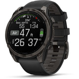 Garmin fenix 8 - 47mm AMOLED Sapphire Carbon gray DLC titanium with black/pebble gray silicone band