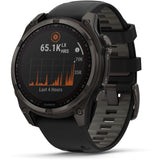Garmin fenix 8 - 47mm Solar Sapphire Carbon gray DLC titanium with black/pebble gray silicone band