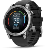 Garmin fenix E – 47 mm AMOLED Stainless steel with black silicone band