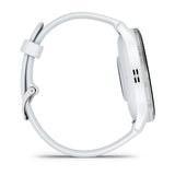 Garmin Venu 3 - Silver Stainless Steel Bezel with Whitestone Case and Silicone Band
