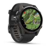 Garmin fenix 8 - 43mm AMOLED Sapphire Carbon gray DLC titanium with black/pebble gray silicone band
