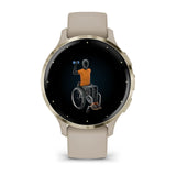Garmin Venu 3S - Soft Gold Stainless Steel Bezel with French Grey Case and Silicone Band
