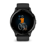 Garmin Venu 3 - Slate Stainless Steel Bezel with Black Case and Silicone Band