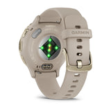 Garmin Venu 3S - Soft Gold Stainless Steel Bezel with French Grey Case and Silicone Band