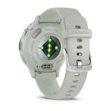 Garmin Venu 3S - Silver Stainless Steel Bezel with Sage Grey Case and Silicone Band