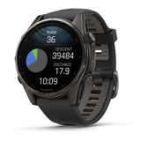 Garmin fenix 8 - 43mm AMOLED Sapphire Carbon gray DLC titanium with black/pebble gray silicone band