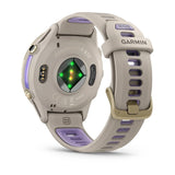 Garmin Forerunner 970 - Soft gold titanium with french grey case and french grey/translucent indigo band