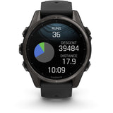 Garmin fenix 8 - 43mm AMOLED Sapphire Carbon gray DLC titanium with black/pebble gray silicone band