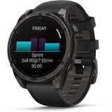 Garmin fenix 8 - 47mm AMOLED Sapphire Carbon gray DLC titanium with black/pebble gray silicone band