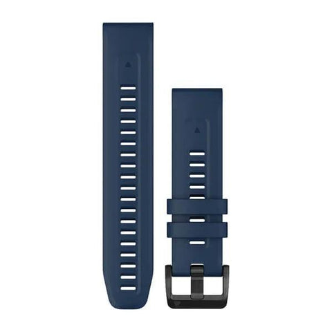 Garmin QuickFit 22 - Captain blue Silicone Band with Black stainless steel hardware