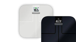 Assortment of health scales from Highly Tuned Athletes, featuring digital and smart technology for fitness tracking.