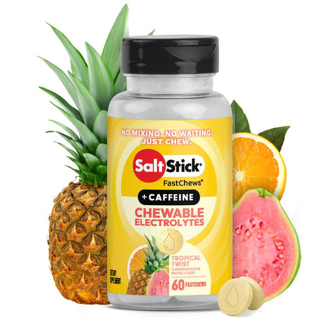 Salt Stick FastChews - Tropical Twist w/Caffeine - Bottle (60 Chews)