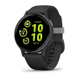 Garmin Vivoactive 5 - Slate Aluminum Bezel with Black Case and Silicone Band