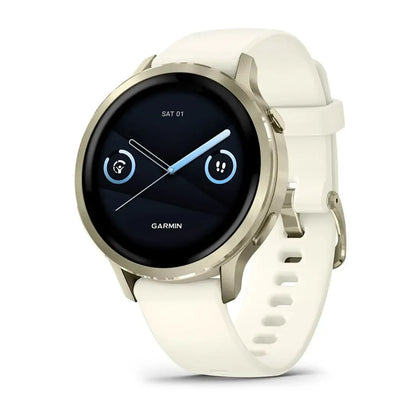 Garmin Venu 4 - 41mm - Lunar Gold with Bone Silicone Band