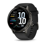 Garmin Venu 4 - 45mm - Slate with Black Silicone Band
